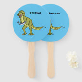 Éventail Illustration de dinosaure T rex drôle (Devant et derrière)