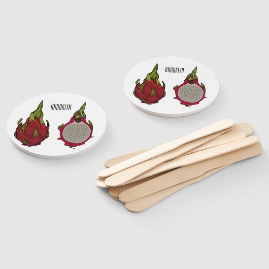 Éventail Illustration de dragon fruit (Non-assemblé)