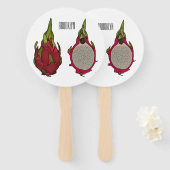 Éventail Illustration de dragon fruit (Devant et derrière)