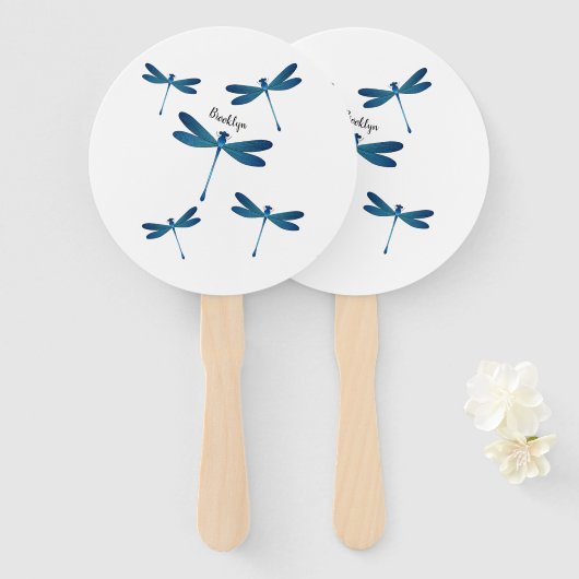 Éventail Illustration de dragonfly (Devant et derrière)