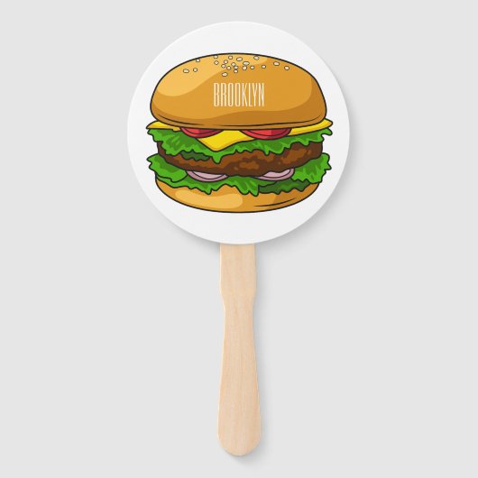 Éventail Illustration de Hamburger (Devant)
