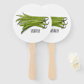 Éventail Illustration de haricots verts (Devant et derrière)