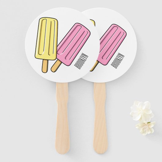 Éventail Illustration de Ice pop (Devant et derrière)