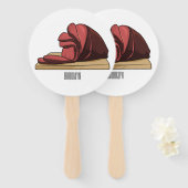 Éventail Illustration de jambon (Devant et derrière)