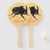 Éventail Illustration de la caricature du dendroctone du rh (Devant et derrière)