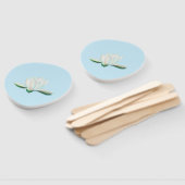 Éventail Illustration de la fleur de lotus blanc (Non-assemblé)