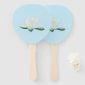 Éventail Illustration de la fleur de lotus blanc (Devant et derrière)