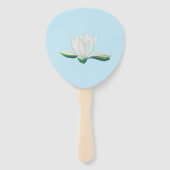 Éventail Illustration de la fleur de lotus blanc (Dos)