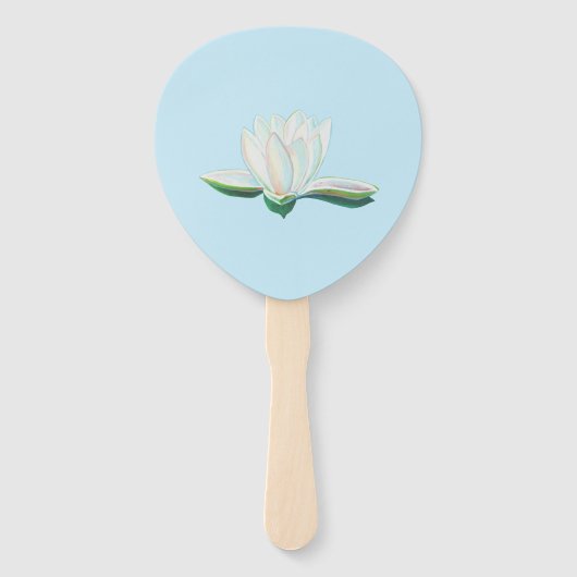 Éventail Illustration de la fleur de lotus blanc (Devant)