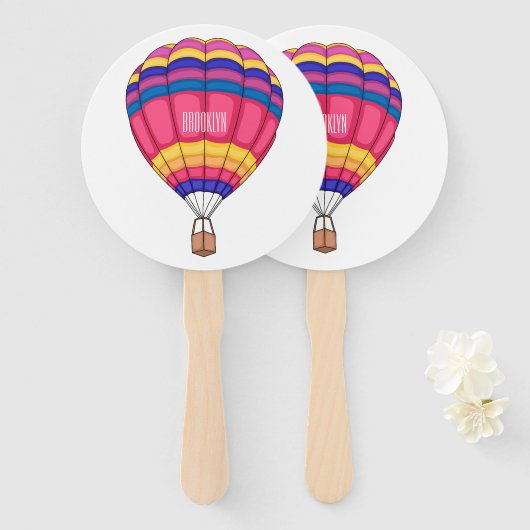 Éventail Illustration de la montgolfière (Devant et derrière)