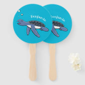 Éventail Illustration de la petite tortue de mer (Devant et derrière)