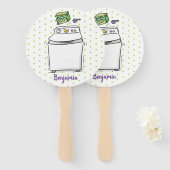 Éventail Illustration de lave-linge mignonne (Devant et derrière)