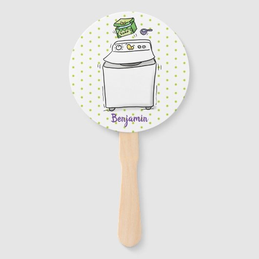 Éventail Illustration de lave-linge mignonne (Devant)