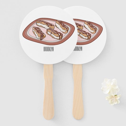 Éventail Illustration de l'éclair de chocolat (Devant et derrière)