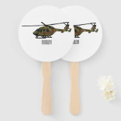 Éventail Illustration de l'hélicoptère de l'armée (Devant et derrière)