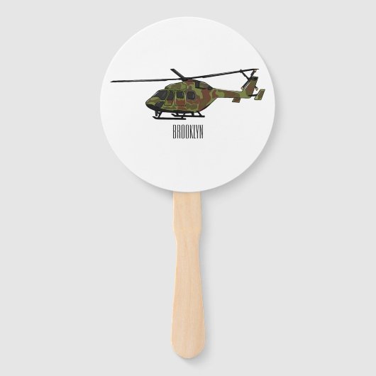 Éventail Illustration de l'hélicoptère de l'armée (Devant)