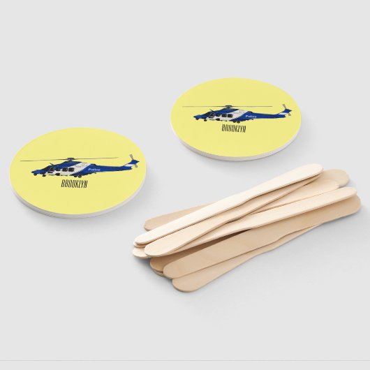 Éventail Illustration de l'hélicoptère de police (Non-assemblé)