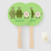 Éventail Illustration de mignonne guava feijoa (Devant et derrière)