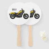 Éventail Illustration de moto Cruiser (Devant et derrière)