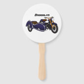 Éventail Illustration de moto pourpre Sidecar (Dos)