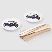 Éventail Illustration de moto pourpre Sidecar (Non-assemblé)