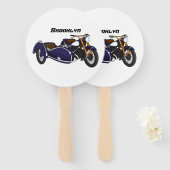 Éventail Illustration de moto pourpre Sidecar (Devant et derrière)
