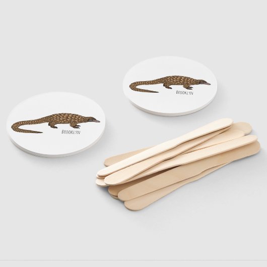 Éventail Illustration de pangolin à queue longue (Non-assemblé)