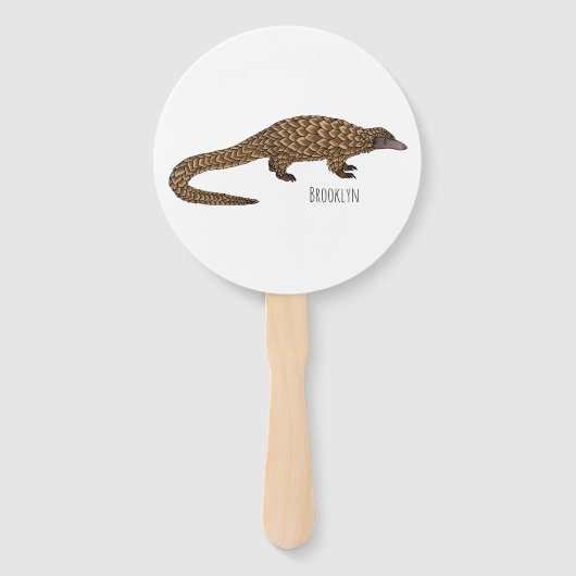 Éventail Illustration de pangolin à queue longue (Devant)