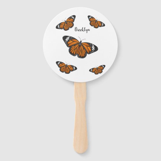 Éventail Illustration de papillon monarque (Devant)