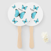 Éventail Illustration de papillons Morpho (Devant et derrière)