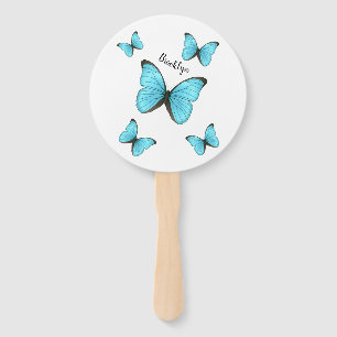 Éventail Illustration de papillons Morpho
