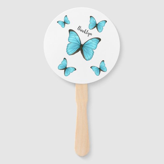 Éventail Illustration de papillons Morpho (Devant)