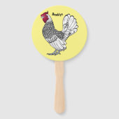 Éventail Illustration de poulet Sebright (Dos)