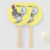 Éventail Illustration de poulet Sebright (Devant et derrière)
