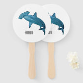 Éventail Illustration de requin marteau (Devant et derrière)