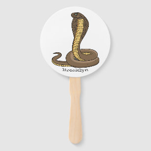 Éventail Illustration de serpent à cobra Brown