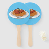 Éventail Illustration de Spaghetti (Devant et derrière)
