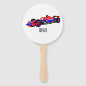 Éventail Illustration de voiture de course professionnelle (Dos)