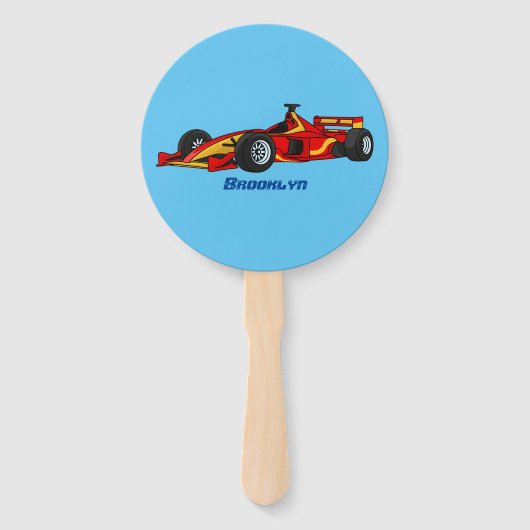 Éventail Illustration de voitures de course à grande vitess (Devant)