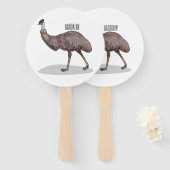 Éventail Illustration d'Emu bird (Devant et derrière)
