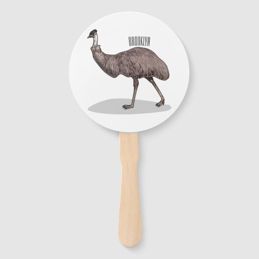 Éventail Illustration d'Emu bird (Devant)