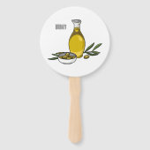 Éventail Illustration d'huile d'olive (Dos)
