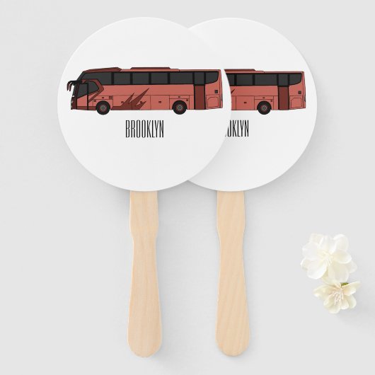 Éventail Illustration du bus (Devant et derrière)