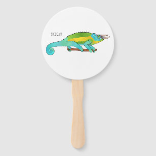 Éventail Illustration du caméléon de Jackson