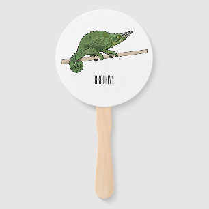 Éventail Illustration du caméléon de Jackson