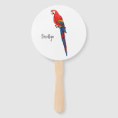 Éventail Illustration du perroquet de macaw Scarlet (Dos)