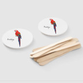 Éventail Illustration du perroquet de macaw Scarlet (Non-assemblé)
