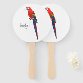 Éventail Illustration du perroquet de macaw Scarlet (Devant et derrière)