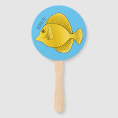 Éventail Illustration du poisson-tang jaune (Dos)