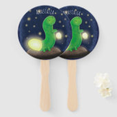 Éventail Illustration du ver vert mou (Devant et derrière)